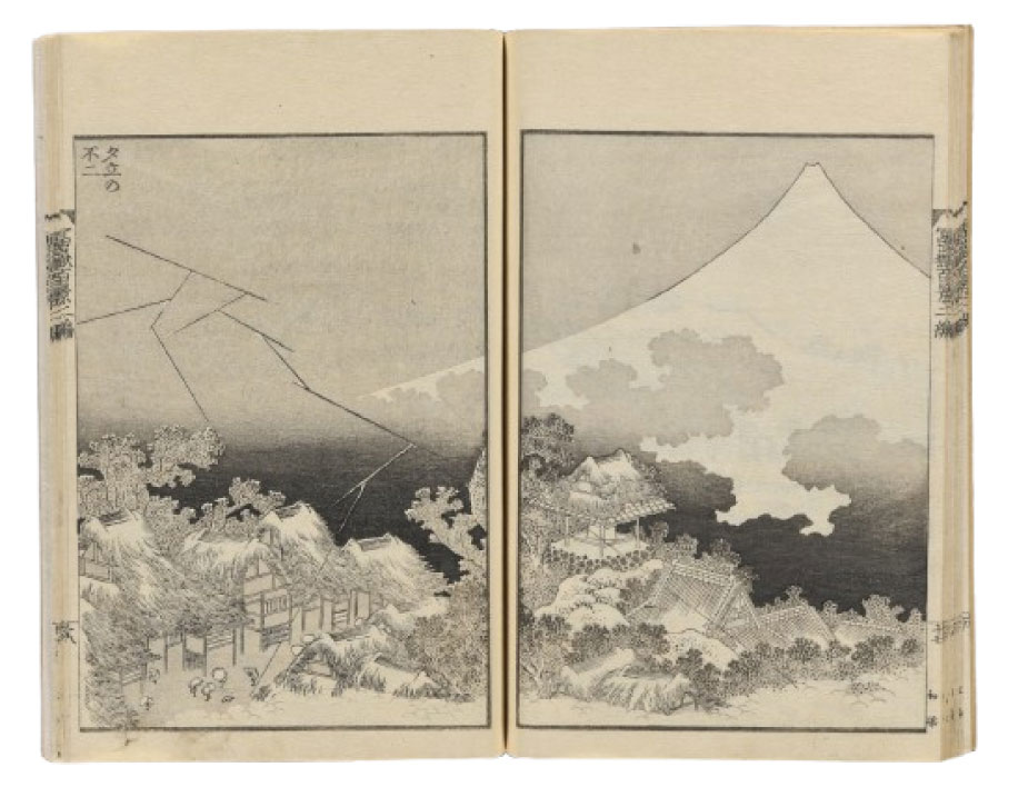 富嶽百景　夕立の不二