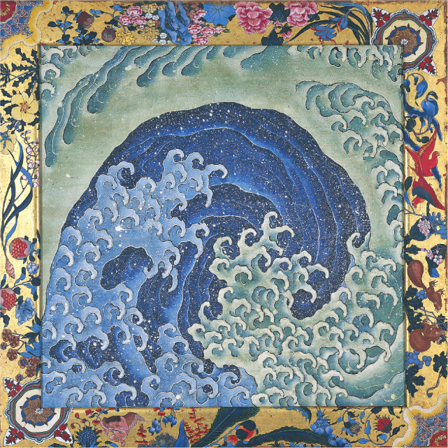 上町祭屋台天井絵「女浪」（北斎館所蔵）