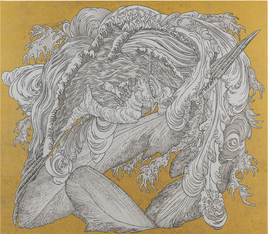 福田美蘭「岩松院本堂天井絵　鳳凰図」